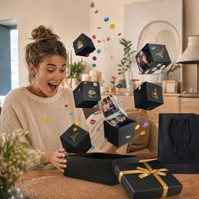 Surprise Explosion Gift Box,Features Photo Customizable Space Reusable Build Complete Matching Decor Accessories,For Birthday Party Family Gathering And Festival Present