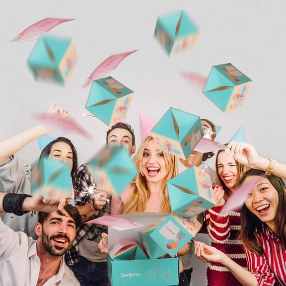 Surprise Explosion Gift Box,Happy Birthday & Graduation Theme,Pop-Up Confetti Surprise Box for Cash,Photos,Graduation Party Favors and Celebration Activities