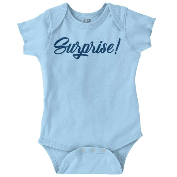 Surprise Gender Reveal Unplanned Romper Boys or Girls Infant Baby Brisco Brands NB