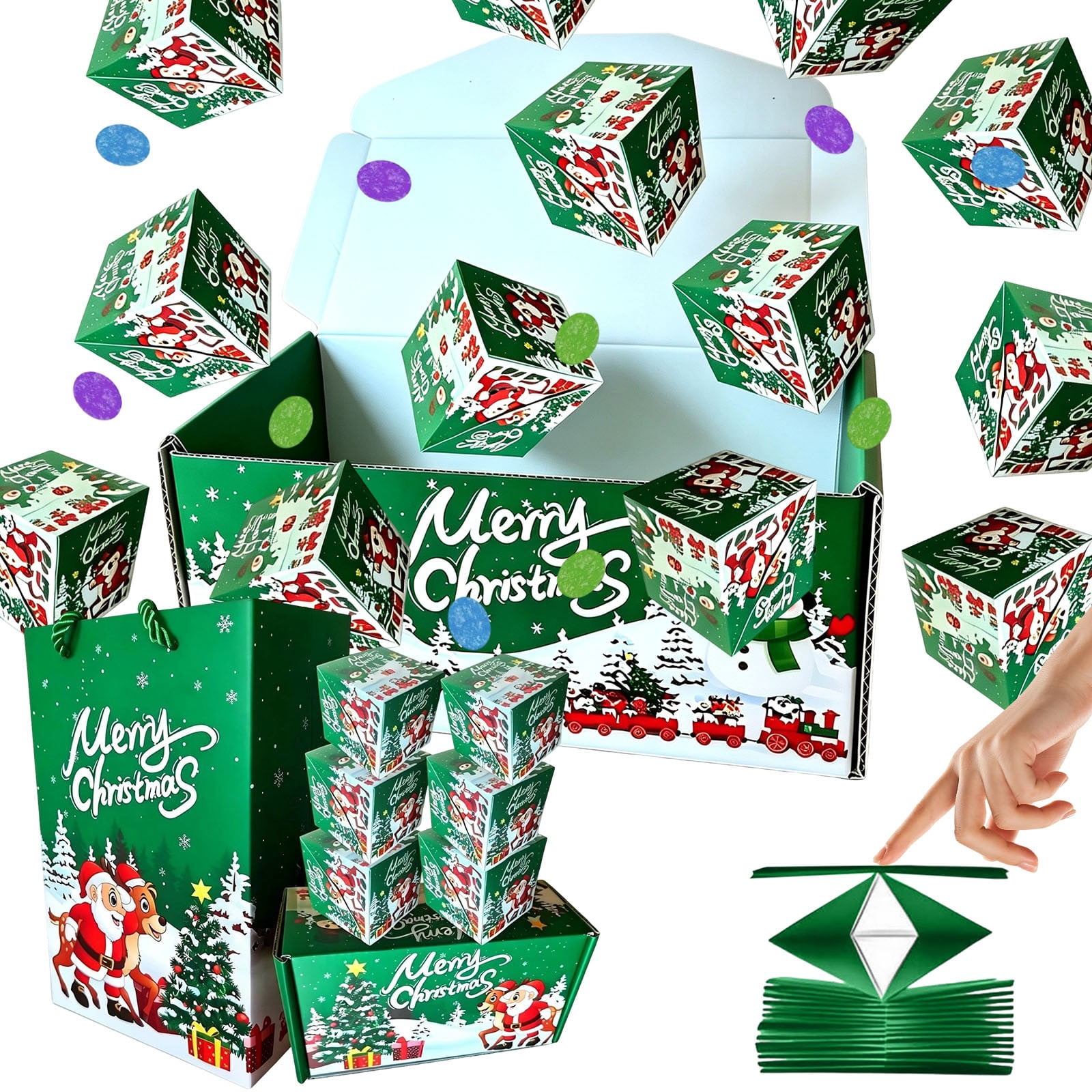 Surprise Gift Box Explosion Gift Box, Green Pops Up Christmas Surprise ...