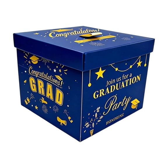 Surprise Gift Box Explosion, Graduation Gift Boxes, Box Exploding Gift for High School College Graduate Party Decoration Blue