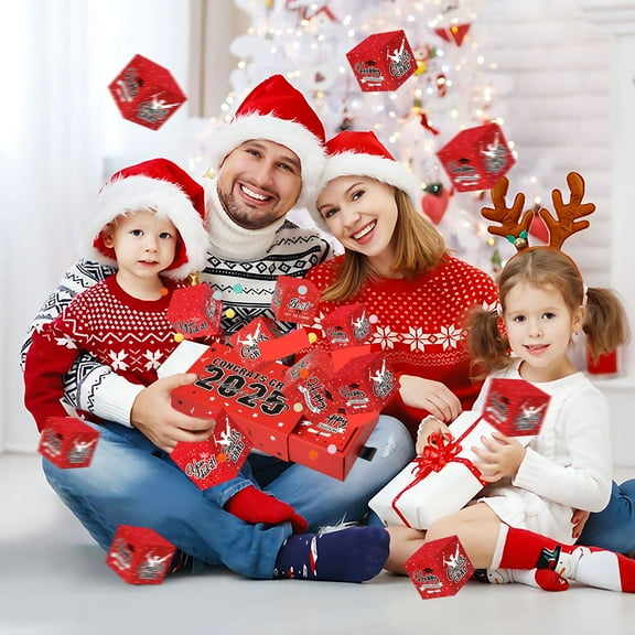 Surprise Gift Box Explosion for Money, 2026 New Christmas Surprise Gift Box, Unique Folding Bouncing Red Envelope Gift Boxes Christmas Money Box for Xmas (6 Count, #A)