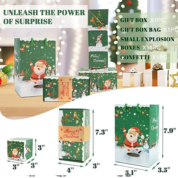 Surprise Gift Box Explosion For Money, Merry Christmas Surprise Gift Box Explosion For Money, Christmas Cash Luxury Folding Pop-Up Surprisebox,Creating Surprising Gift Red Envelope Bouncing