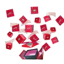 Surprise Gift Box Explosion for Money, Unique Folding Bouncing Red Envelope Gift Box with Confetti, Cash Explosion Luxury Gift Box for Birthday Anniversary Valentine Proposal (16 Bounces) (Red)
