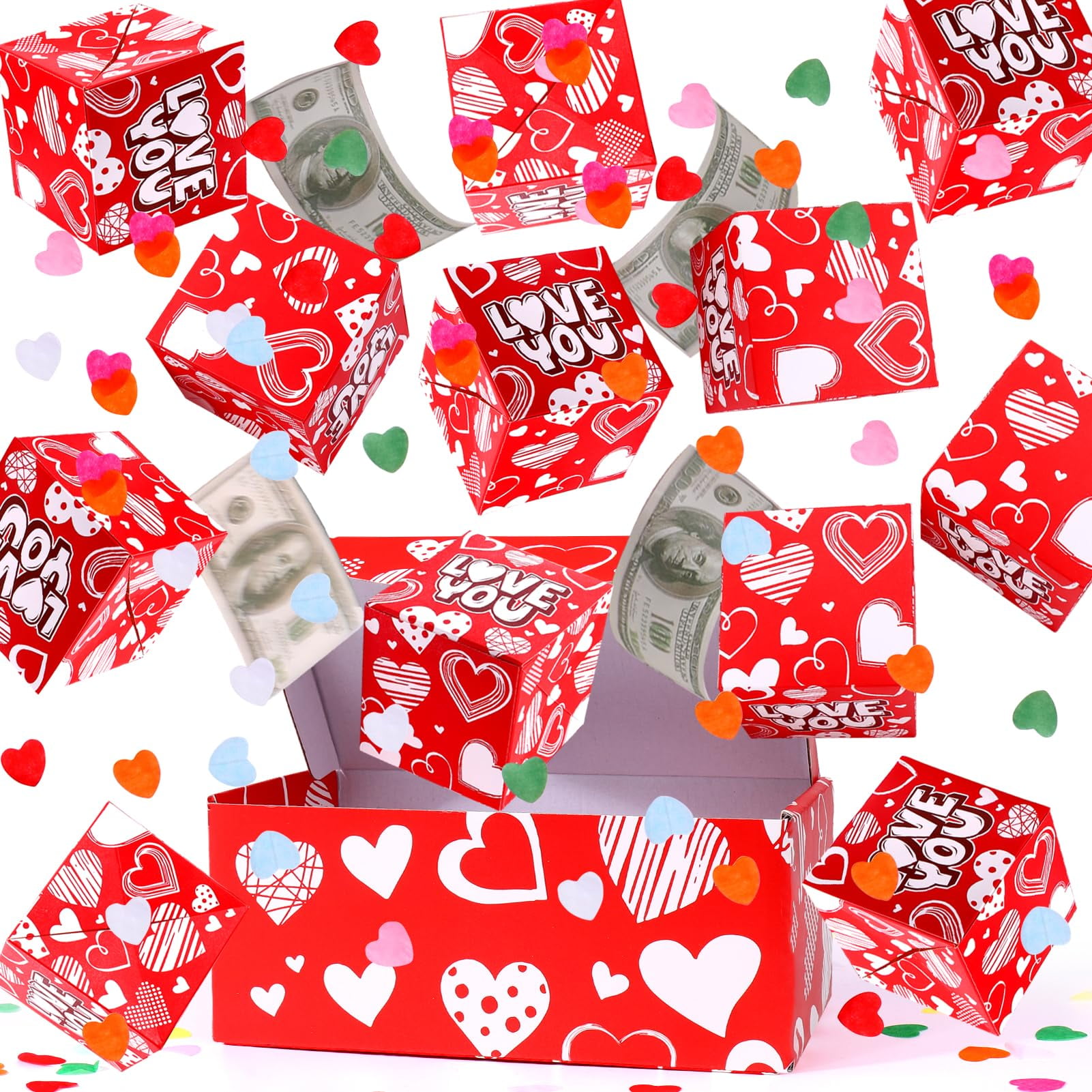 Surprise Gift Box Explosion for Money, Unique Folding Bouncing Red ...