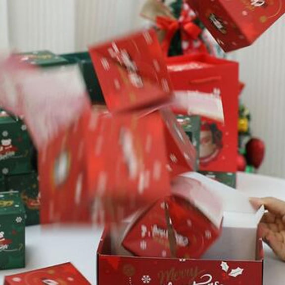 Surprise Gift Box Explosion - PopUp Explosion Gift Box,Merry Christmas Surprise Gift Boxes,Gift Box Explosion for Money,Christmas Explosion Box,Exploding PopUp Boxes for Gifts (Green/6 Box Set)