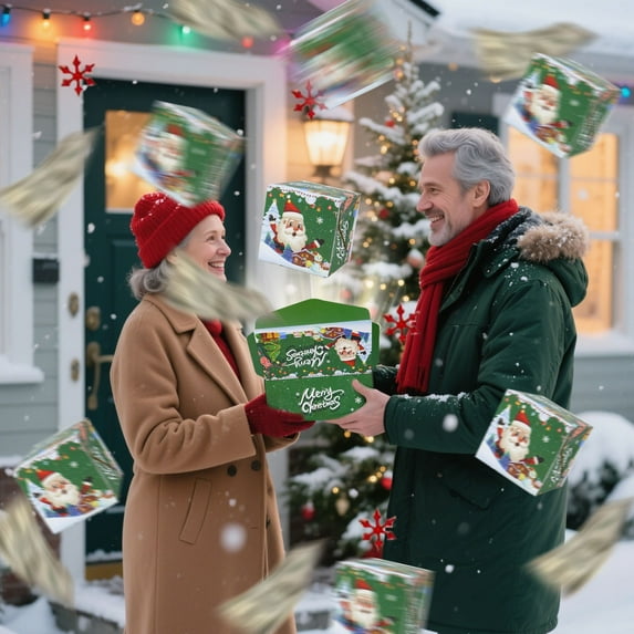 Surprise Gift Box Qwtwty Merry Christmas Surprise Box Gift Box Creating Surprising Gift Red Envelope Bouncing Romantic Gift Box