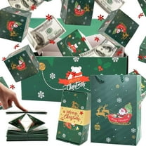 Surprise Gift Boxes for Money(12 Bounces), 2025 Newly Folding Pop-Up Explosion Box for Christmas Birthday Anniversary Valentine (Green)