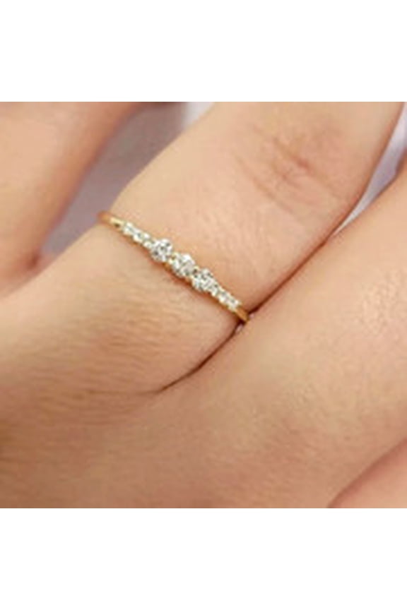 Surprise Gift For Your Special One 0.55 Cts Simulated Diamond Midi Style Ring 14k Yellow Gold Plated Silver Women's Fancy Jewelry