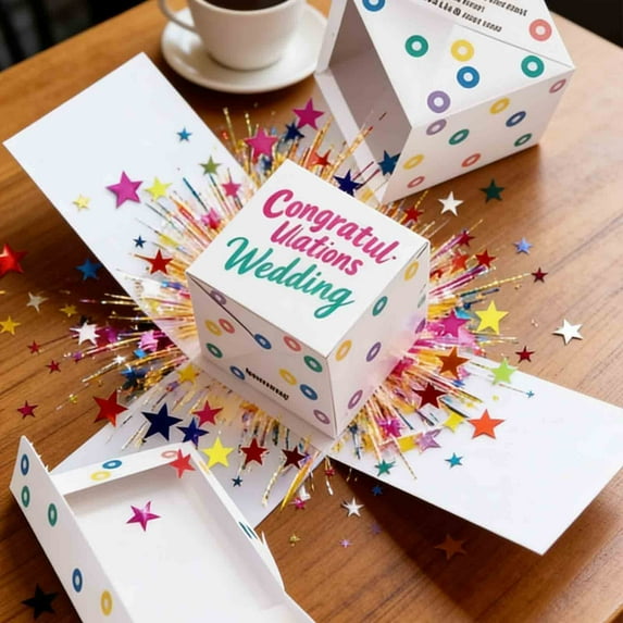 Surprise Greeting Card Box, Wedding Confetti Card, Birthday Gift Box, Anniversary Greeting Card, Exploding Card, Party Favor Box, Fun Greeting Card, Surprise Gift Box
