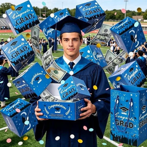 Surprise Pop Up Gift Box Money Graduation, 2026 New Graduation Explosion Gift Box With With 10 Bill & Card Slots, Diy Surprise Pop Up Gifts Boxs With Confetti For School Graduation Party (30PCS-Red)