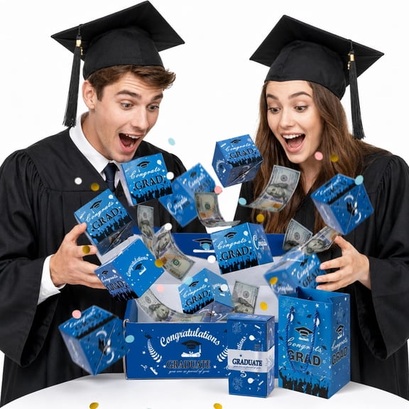Surprise Pop Up Gift Box Money Graduation,12-25 Pack Pop Up Surprise Money Box with Confett,Diy Creative Exploding Graduation Gift Box
