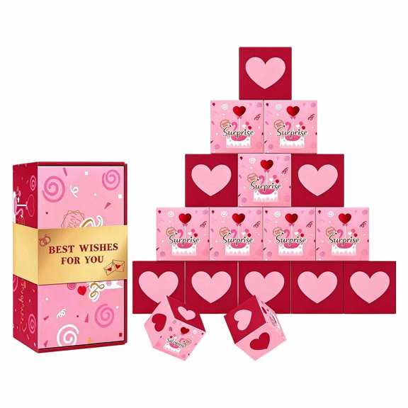 Surprise Pull String Gift Box, Folded Red Packet Box for Wedding Anniversary and Celebration Gifting