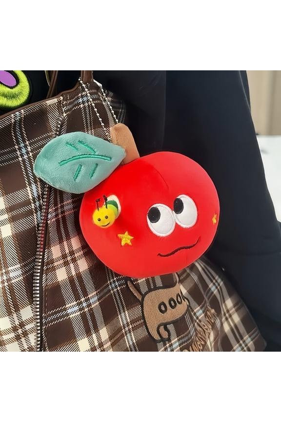 Surprise Red Apples Plush Keychain, Hidden Jewelry Holder Mini Bag, Soft Stuffed Fruit Pendant – Gift for Girlfriend Wife Holiday Party