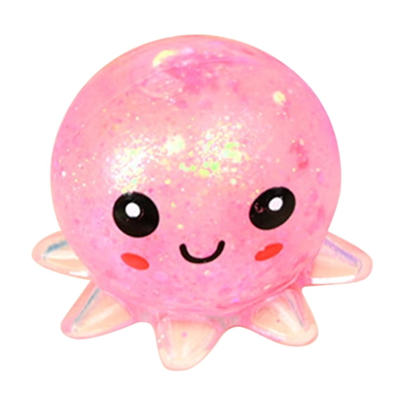 Surprise Slow Rising Soft Stress Octopus Ball, Glitter Ball Soft Stress For Adults Slow Rising Fun For Travel Birthday Focus & Relaxation (Random Color*1pc, 2*2*2in)
