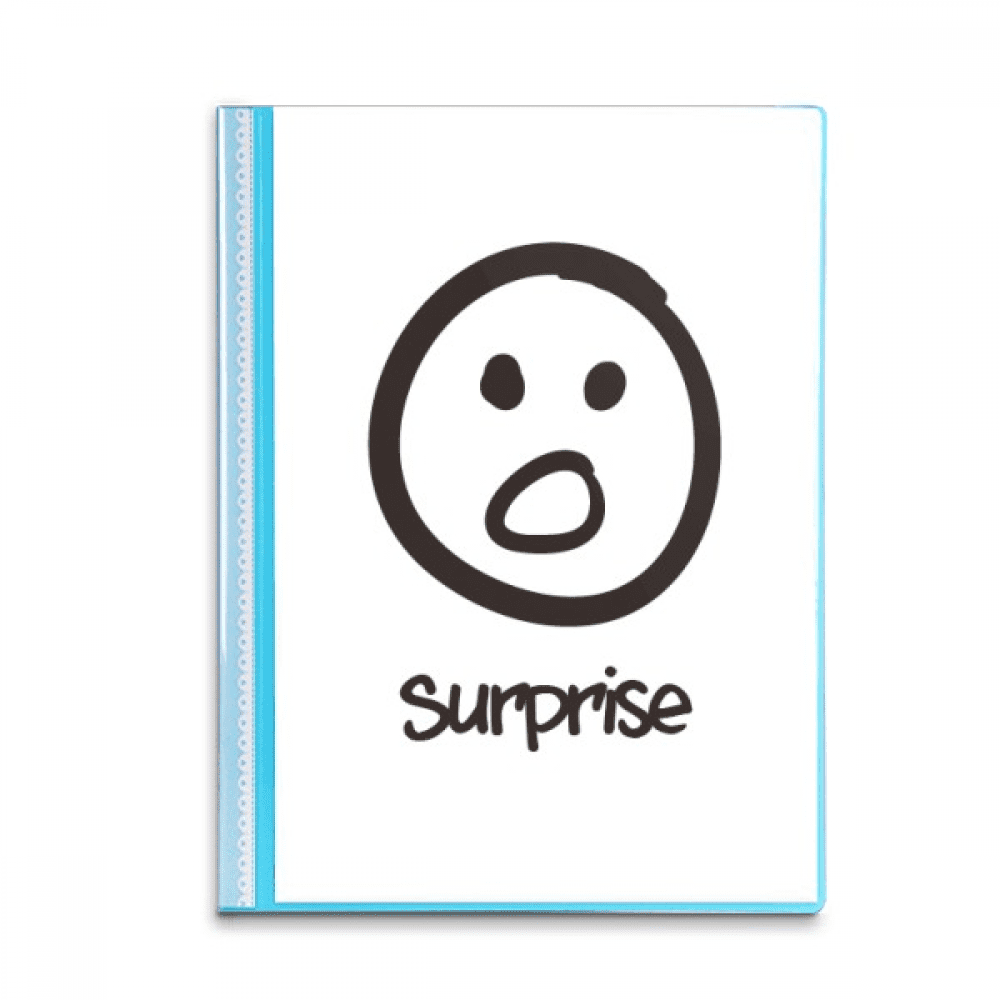 Surprise White Cute Chat Face Pattern Book Sheet Protectors Portfolio Binder Folder