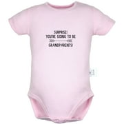 Surprise You're Going to Be Grandparents Funny Rompers For Babies, Newborn Baby Unisex Bodysuits, Infant Jumpsuits, Toddler 0-24 Months Kids One-Piece Oufits (Pink, 6-12 Months)