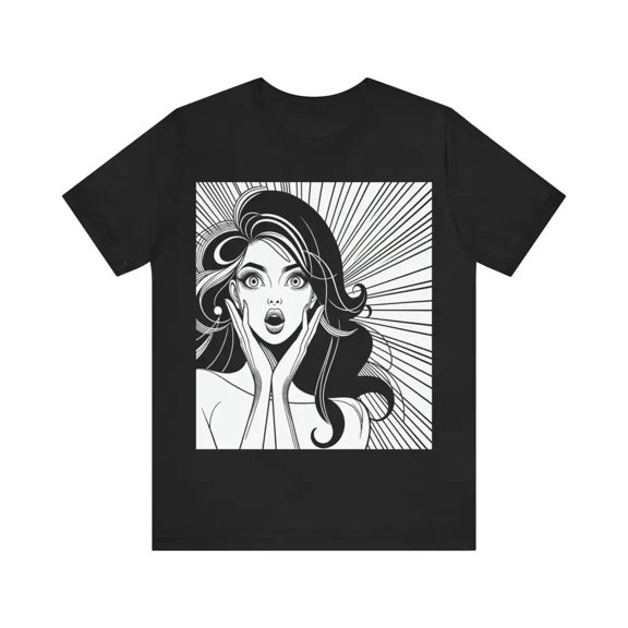 Surprised Expression in Comic Style - Jersey Short Sleeve Tee