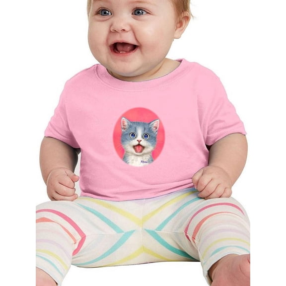Surprised Kitten. T-Shirt Infant -Kayomi Harai Designs,  6 Months