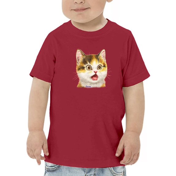 Surprised Kitten T-Shirt Toddler -Kayomi Harai Designs, 4 Toddler