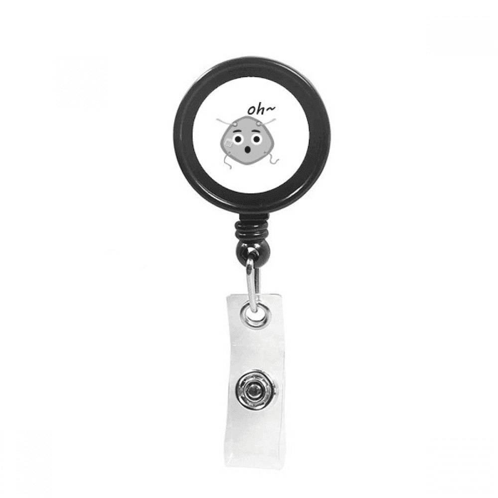 Surprised Shocked Head Expression Retractable Keychain Badge Holder ID Badge