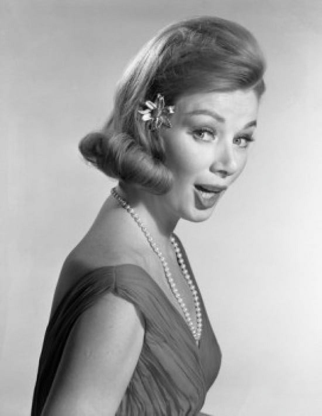 Surprised elegant woman looking at camera studio shot Canvas Art - (18 x 24)