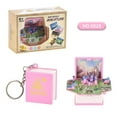 thumbnail image 1 of Surpriseebook 3D Mini Foldable Pop-Up Book Miniature Keychain of Magic Castle,Decompression Toy Kids Gift(Pink), 1 of 9