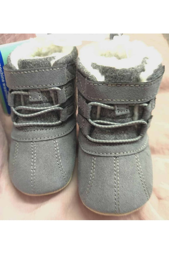 Baby High Top Winter Boots -( Gray, Small 6-12 Months)