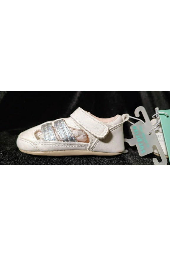 Surprize by Stride Rite Kellyn Infant Sandals White/Silver Sparkle 12-18M