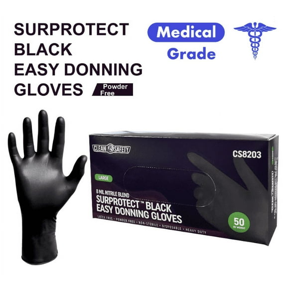 Surprotect Nitrile Blend Black Easy Donning 12" Gloves (8 MIL), 50/box