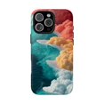 thumbnail image 1 of Surreal Abstract Cloud Waves Red Yellow Teal Fusion Artistic Pattern Phone Case for 11 12 13 14 15 16 17 Pro Max, 1 of 2