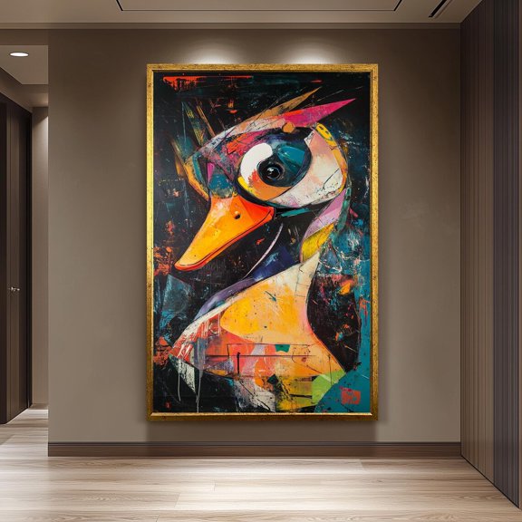 Surreal Abstract Duck Poster, Unframed Paper Poster 8x10in