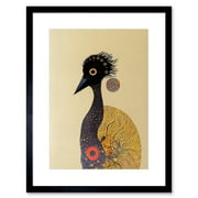 Surreal Abstract Ostrich Emu Klimt Style Painting Artwork Framed Wall Art Print 9X7 Inch