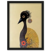 Surreal Abstract Ostrich Emu Klimt Style Painting Artwork Framed Wall Art Print A4