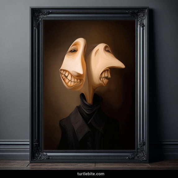 Surreal Bizarre Two Faced Portrait Disturbing Strange Gothic Creepy ...