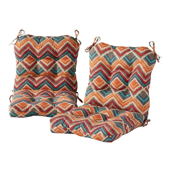 Surreal Chevron 42 x 21 in. Outdoor Tufted Dining Chair Cushion (Set of 2) by Greendale Home Fashions