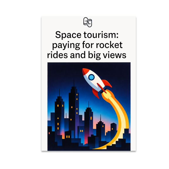 Surreal City Skyline Art - Space Tourism Enthusiast - 13x19 Poster Print
