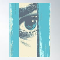 Surreal Close-Up Eye Peering Through Abstract Bars Poster Wall Art, Modern Wall Decor For Living Room Bedroom, 8x12 UNFRAMED