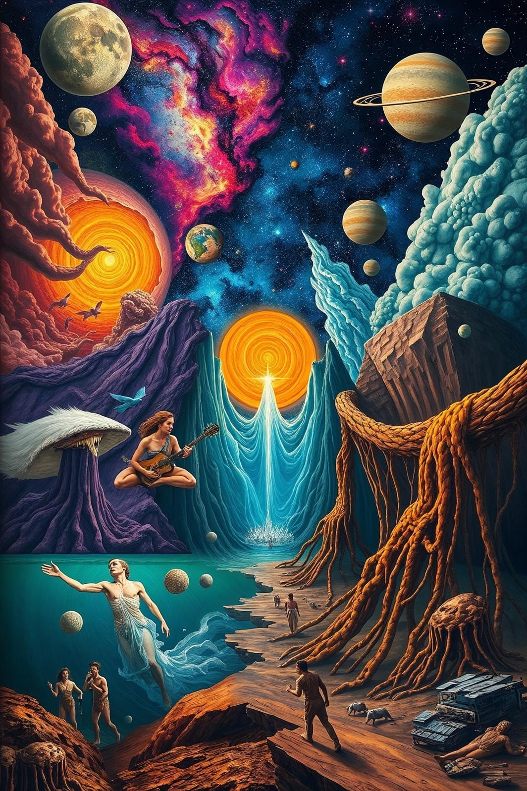 Surreal Cosmic Fantasy Poster – Psychedelic Space Art 【Coated Paper ...