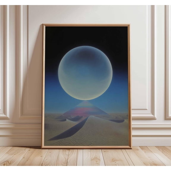 Surreal Desert Cosmic Pyramid Poster Unframed Paper Print