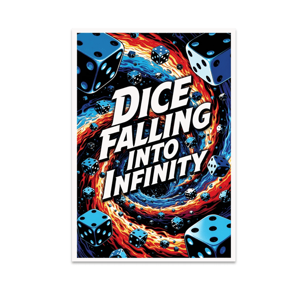 Surreal Dice Falling Into Infinity Art - Gaming Enthusiast - 13x19 Poster Print