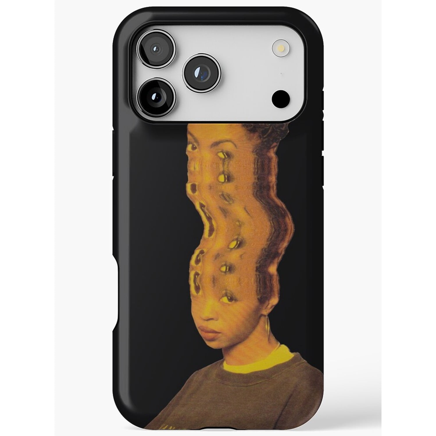 Surreal Distorted Portrait Black and Golden Yellow Tough Case for Apple ...