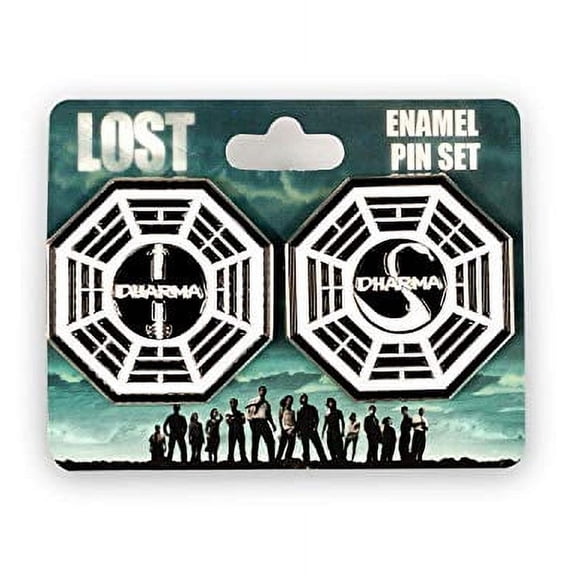 Surreal Entertainment LOST Dharma Collectibles| LOST Dharma Initiative Station Enamel Collector Pin Set, Silver, One Size