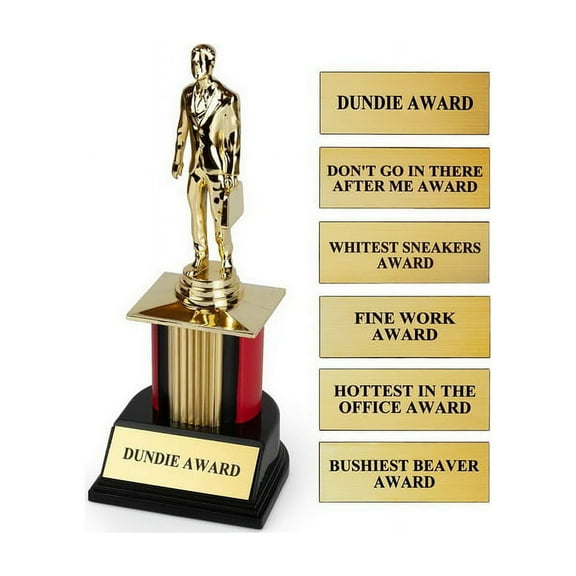 Surreal Entertainment SRE-PW-OFF-DUNDIE-C The Office Dundie Award Replica With 6 Interchangeable Plates, 8 Inches Tall