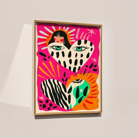 Surreal Eye Heart Girl Face Maximalist Expressionist Pop Art Poster Unframed Paper Print