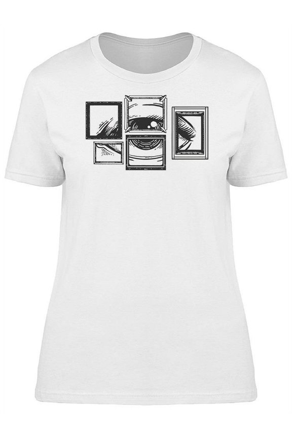 Surreal Eye In Painting Frames T-Shirt Women -Image by Shutterstock, Female Large
