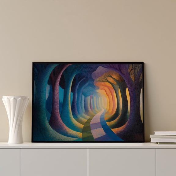 Surreal Forest Abstract Nature Wall Art, Unframed Paper Print Size 8x12