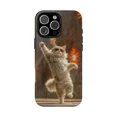 thumbnail image 1 of Surreal Gray Cat Abstract Waves Art Phone Case with iPhone 11 to 17 Pro Max Fit, 1 of 1