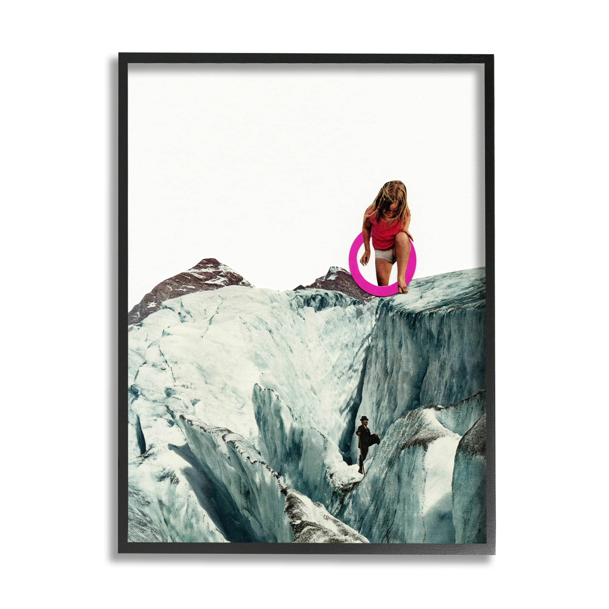 Surreal Icy Mountain Person Abstract Photography Collage Abstract Graphic Art Framed Art Print Wall Art