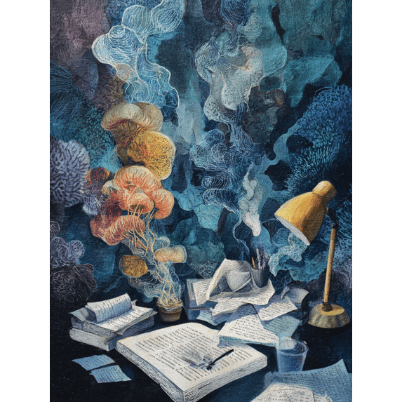 Surreal Jellyfish Canvas Print Wall Art for Living Room Office Study Hotel Creative Gift
